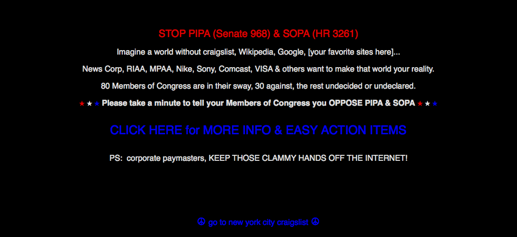 Craigslist Blackout
