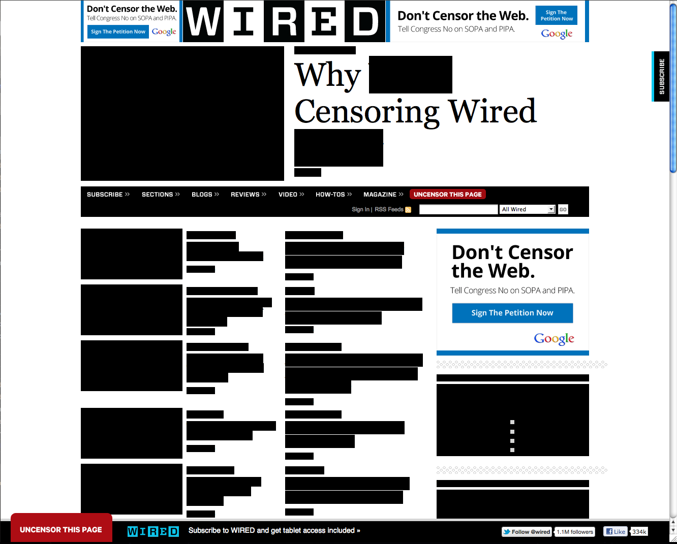 Wired blackout
