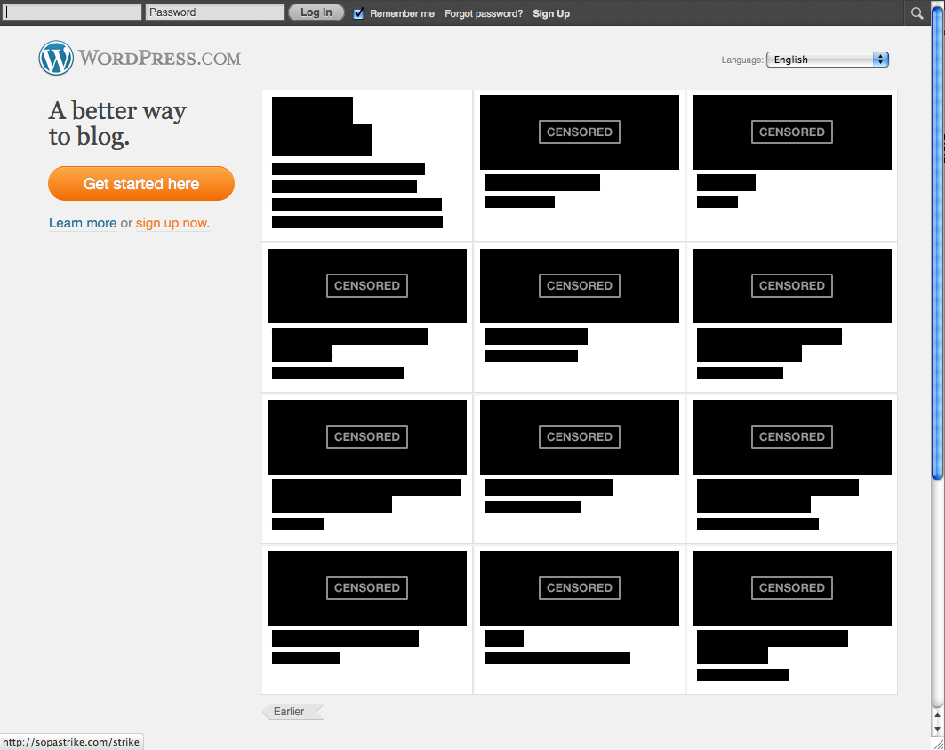 Wordpress.com Blackout